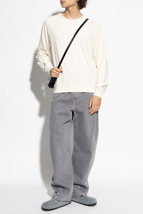 Cotton Sweatshirt With A Crew Neck, Men's, Cream