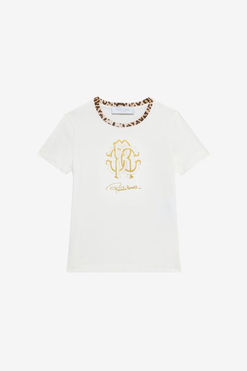 Milk White T-shirt With Rc Monogram