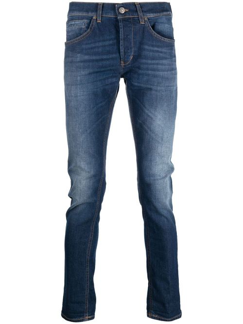 Mid-rise straight-leg jeans - Blue