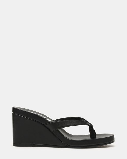 Steve Madden Women's Playing Thong Sandals - Black - - Leather