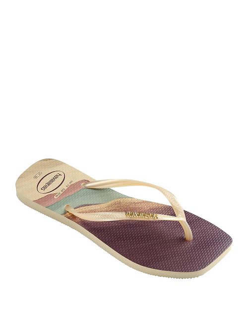 Women's Slim Square Trendy Flip Flop Sandals