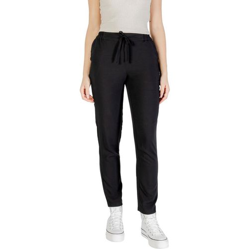 Drawstring Waist Straight Leg Pants Women - Black