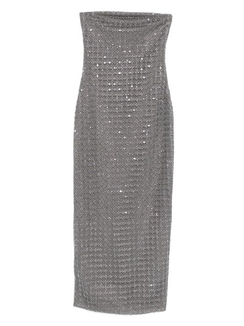 Embellished All-Over Bead Maxi Tube Dress, Strapless
