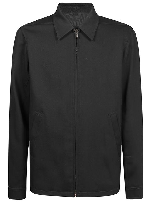 Pointed-collar Zip-front Shirt Jacket