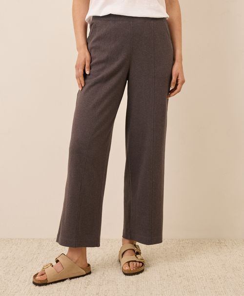 Women's Chocolate Heather Airplane Pintuck Wide Leg Pant X