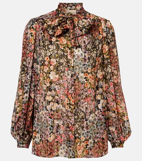 Floral silk blouse