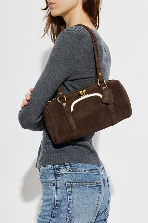 ‘Kisslock Barrel 28’ Bag, Women's, Brown