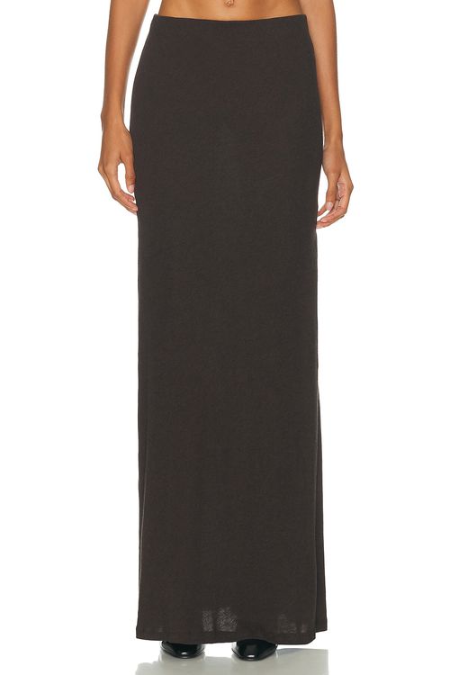 Enza Costa Cashmere Bias Skirt in Dark Brown - Chocolate. XS also in L, M
