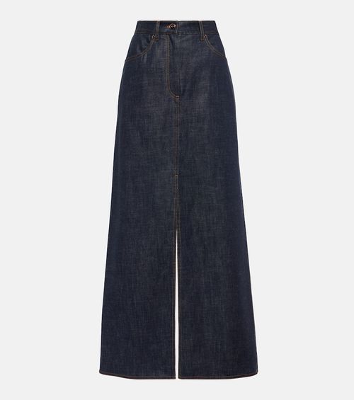 Denim maxi skirt