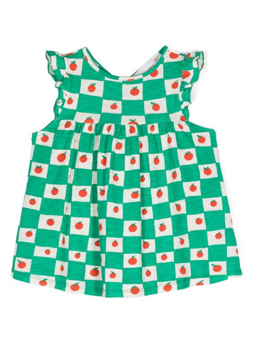 Tomato-print organic cotton dress - Neutrals