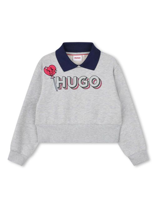 Collared logo-print sweatshirt - Grey