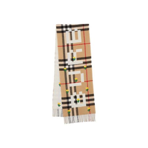 X Minecraft Logo and Check Cashmere Scarf