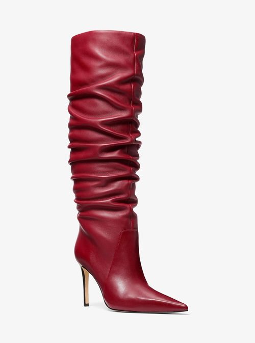 Michael Kors Dawn Leather Boot in Red - size 6.5 by