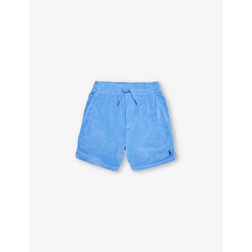 Boys Hrb Is Blu Kids Boys' Logo-embroidered Towelling Cotton-blend Shorts M
