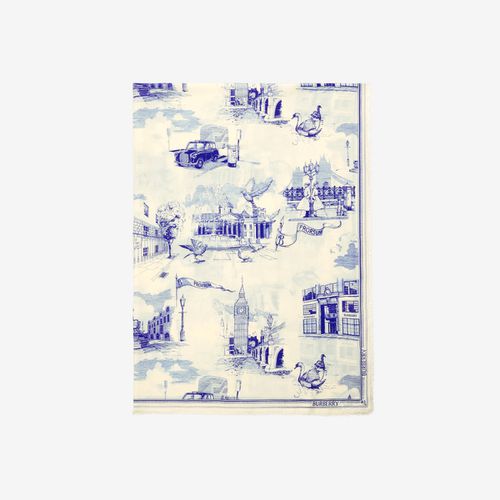 London Landmarks Wool Silk Scarf