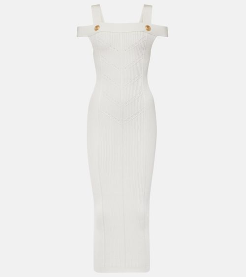 Ribbed-knit jersey midi dress