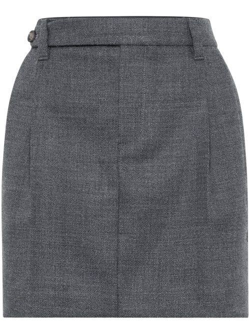Tailored virgin wool miniskirt - Grey