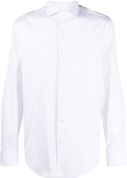 Slim-cut long-sleeved shirt - White