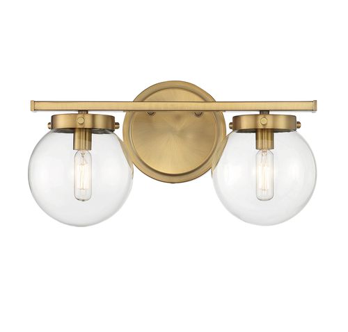 Trade Winds Linda 2-Light Bathroom Vanity Light in Natural Brass - TW100051-NB