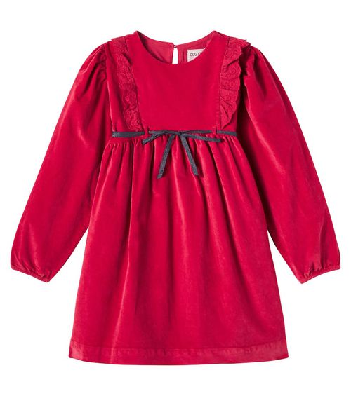 Osaka ruffled cotton velour dress