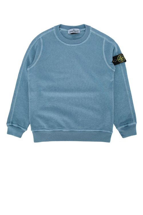 Cotton Crew-Neck Sweatshirt — Blue