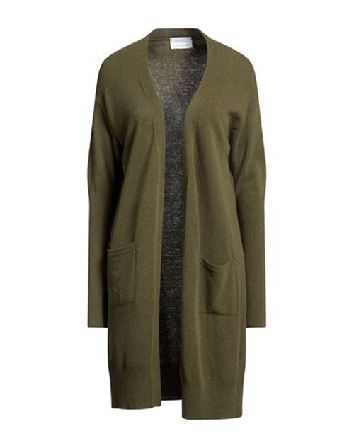 Collezione N_01 Woman Cardigan Military green Size S Merino Wool, Cashmere
