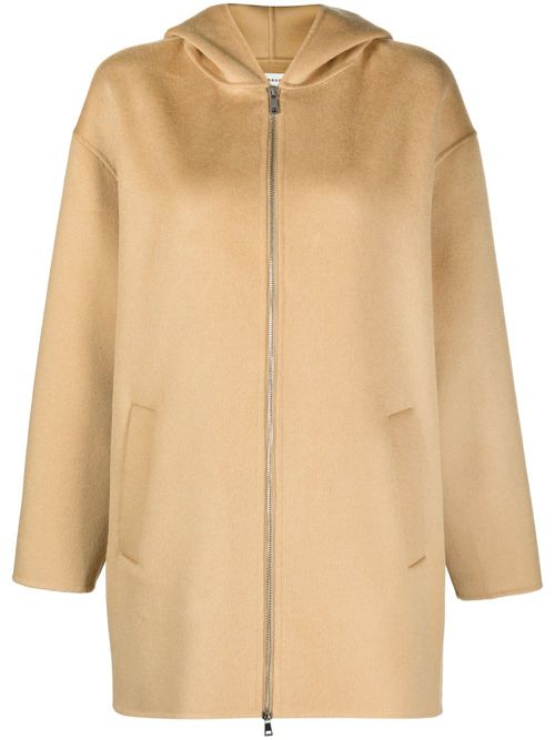 Hooded wool coat - Neutrals