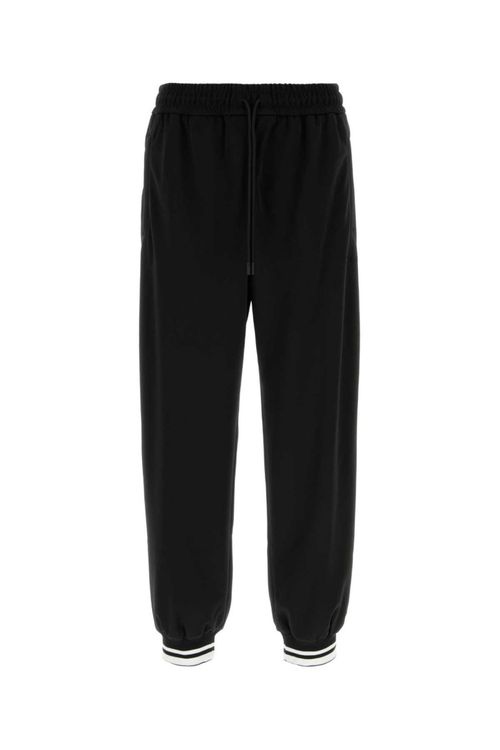 Black polyester joggers