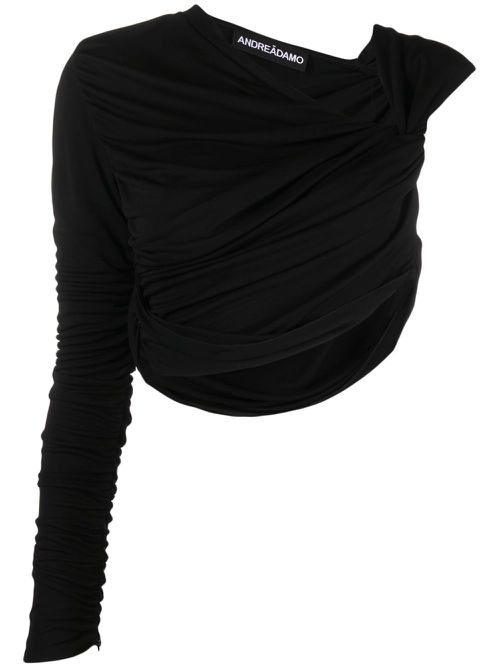 Draped asymmetric top - Black