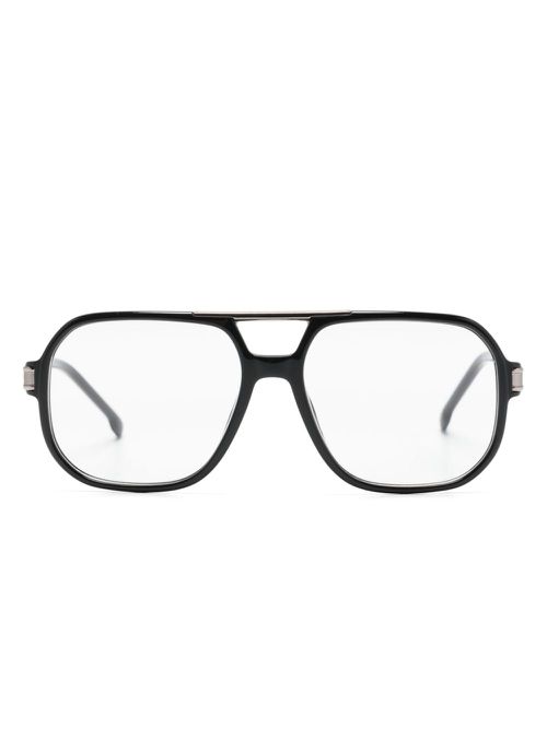 Logo plaque pilot-frame glasses - Black