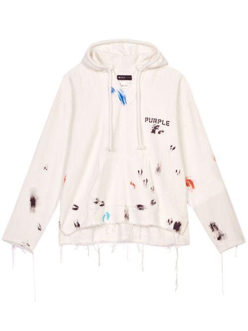 Summer Rain-print cotton hoodie - Neutrals
