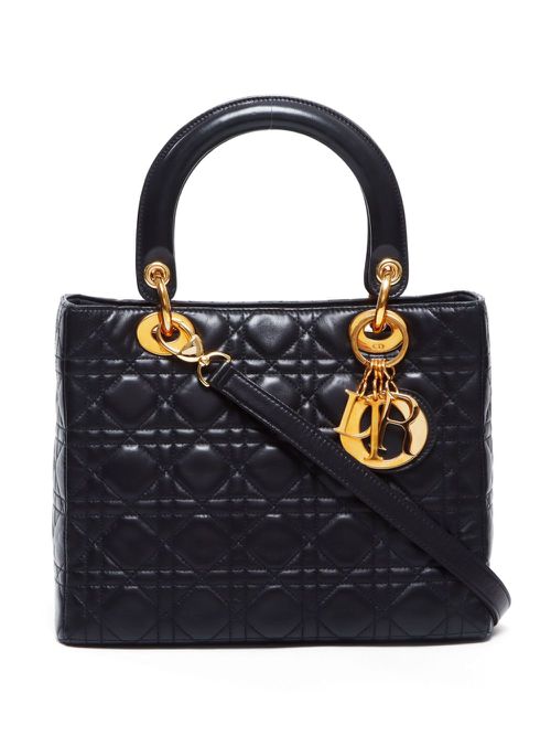 Medium Cannage Lady Dior two-way handbag - Black