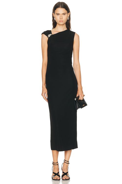 L'Academie by Marianna Maeko Midi Dress in Black - Black. L also in M, S, XL