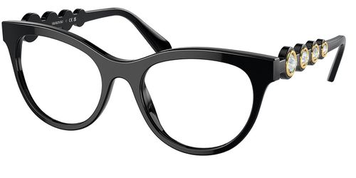Swarovski SK2025 1001 Women’s Eyeglasses Black Size 52 - Blue Light Block Available