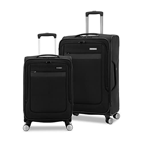 Samsonite Ascella 3.0 Softside Expandable Luggage with Spinners | Black | 2PC SET