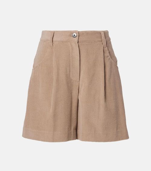 High-rise cotton corduroy shorts