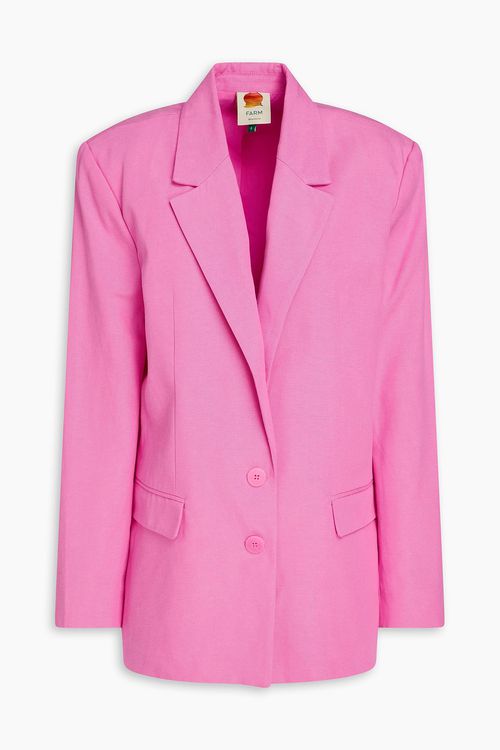 Lyocell and cotton-blend blazer - Pink - XL