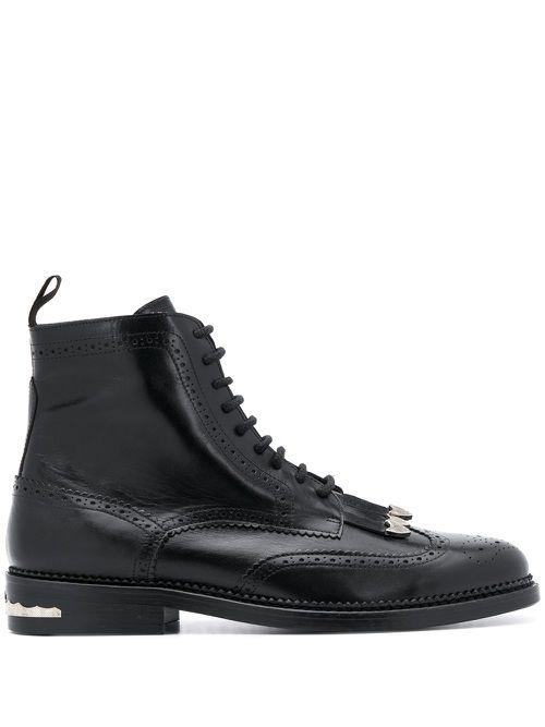 Fringed ankle boots - Black