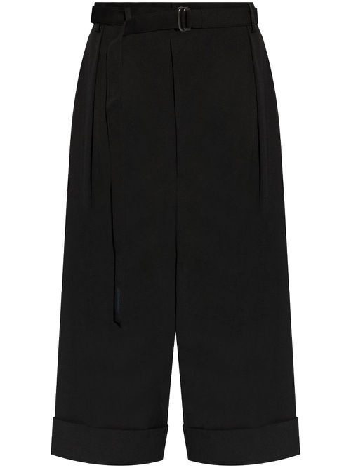 Gabardine R-backside wide trousers - Black