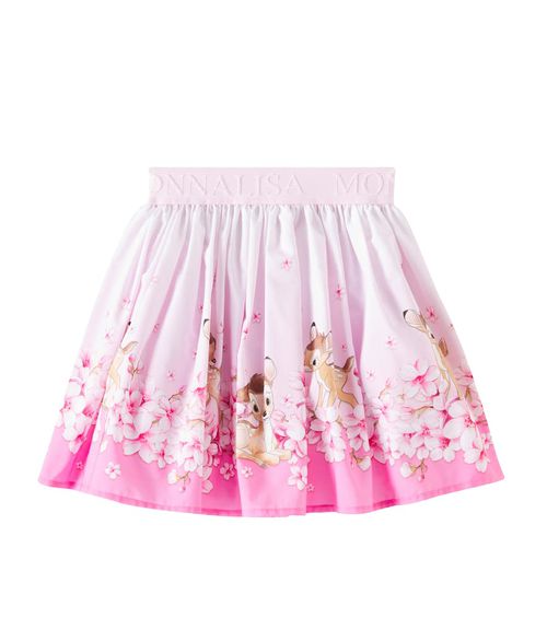 Monnalisa x Disney printed cotton poplin skirt