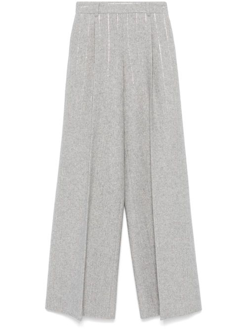Pinstriped bootcut trousers - Grey