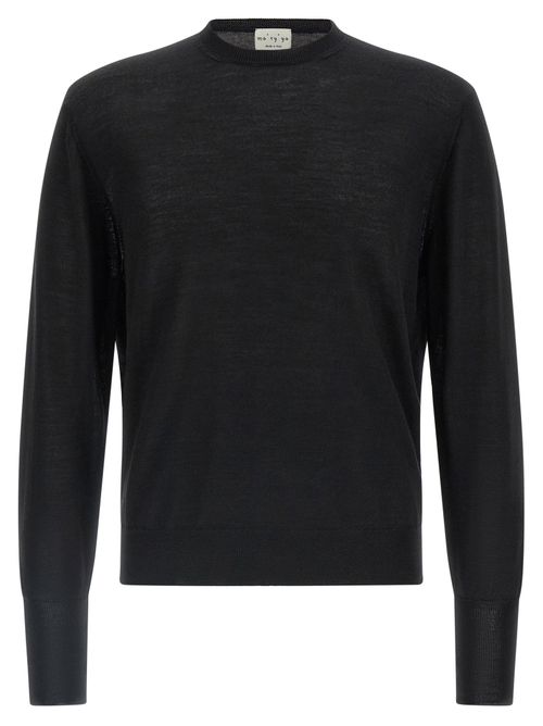 Merino Wool, Silk & Cashmere Blend Sweater — Black