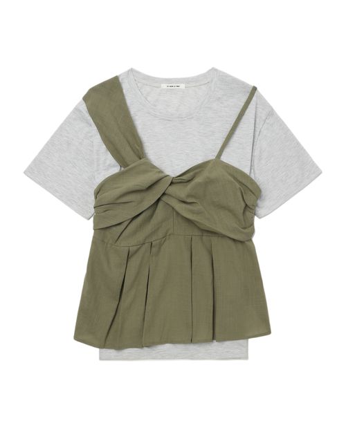 T-shirt + asymmetric cami set