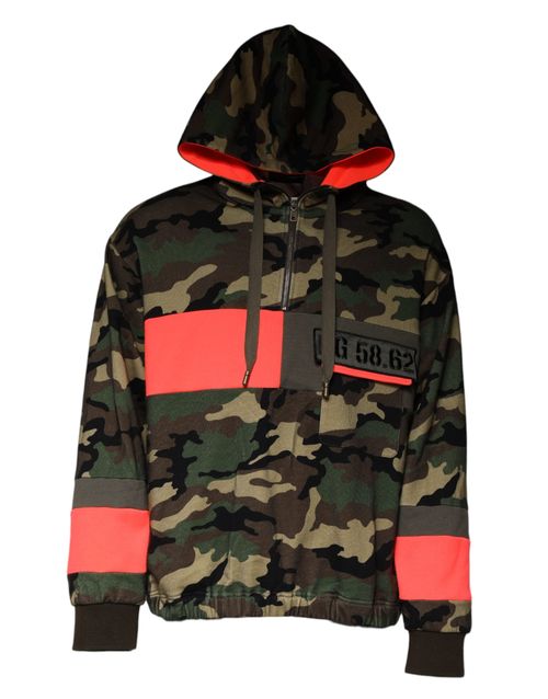 Camouflage-Blocked Hoodie — Multicolor