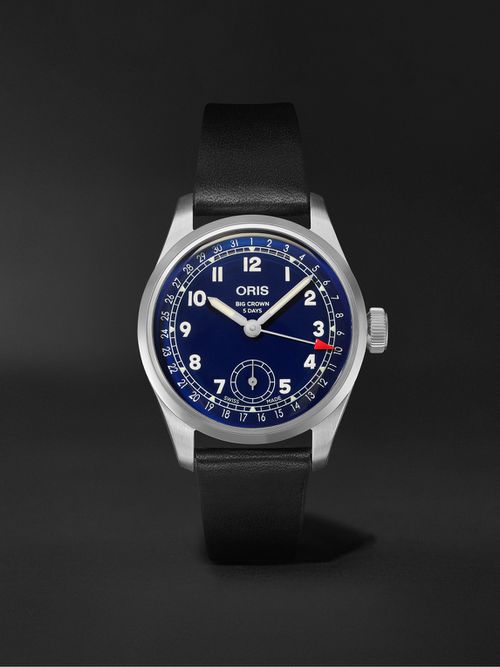 Big Crown Pointer Date Automatic 38mm Stainless Steel and Leather Watch, Ref. No. 01 403 7776 4065-07 5 19 11 - Men - Blue