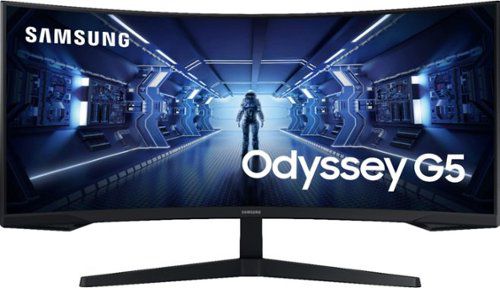 "Geek Squad Certified Refurbished Odyssey G5 34"" LED Curved FreeSync Monitor With HDR - Black"