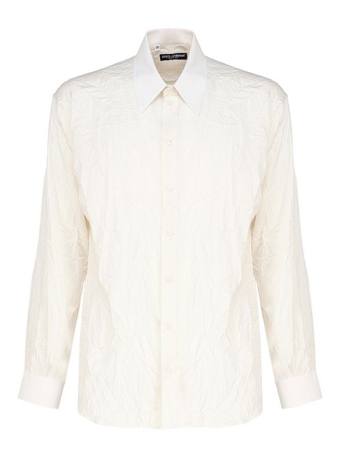 Oversized shirt in stretch silk charmeuse