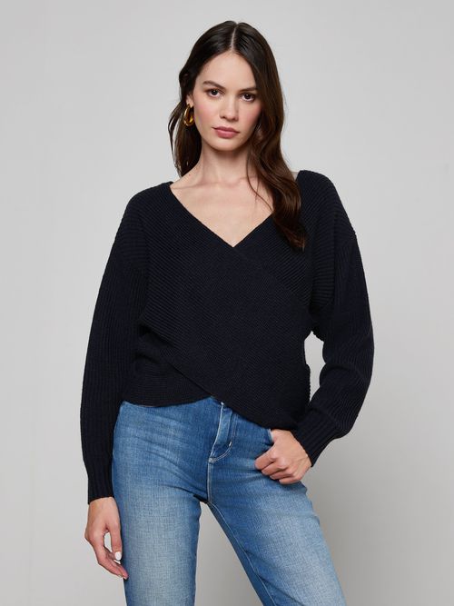 Antonella Crossover Sweater In Midnight