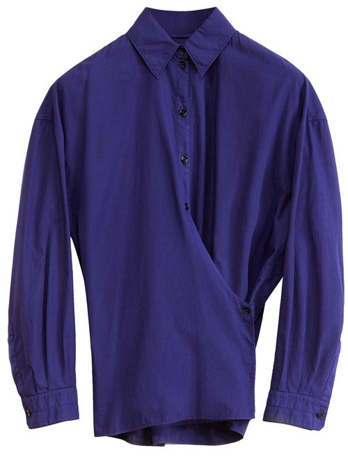 Twisted-front poplin shirt - Purple