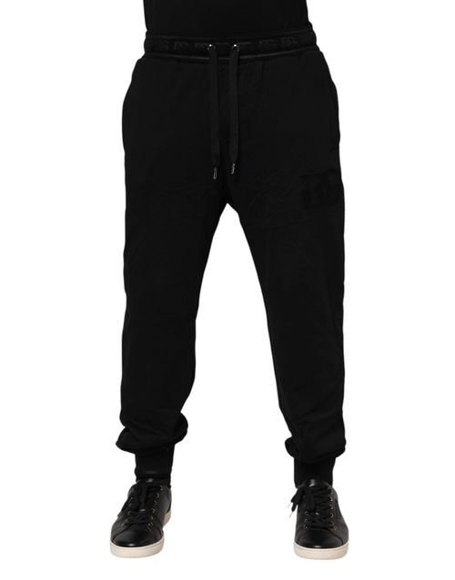 Cotton Drawstring Jogger Pants — Black